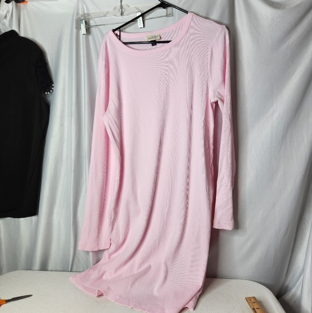 Universal Thread Light Pink Ribbed Long Sleeve Dress XXL - Picture 6 of 13
